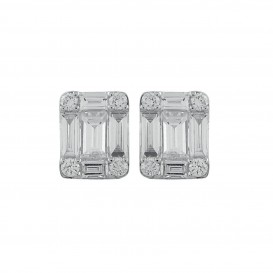 Boucles d'oreilles forme taille emeraude