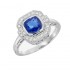 Bague Or Blanc 750°/°° Saphir et Diamants