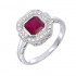 Bague Or Blanc 750°/°° Rubis et Diamants