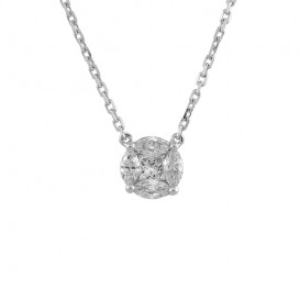 A2003640 Collier Or Blanc 750°/°° et Diamant Rond