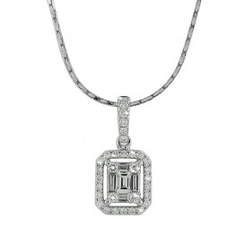 A6016640 Collier Or Blanc 750°/°° et Diamants