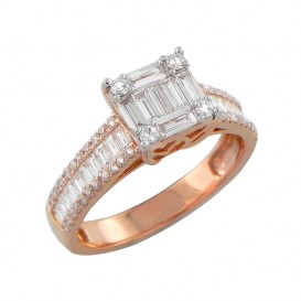 A4055640/4 Bague Or Rose 750°/°° et Diamants