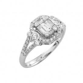 A4041640 Bague Or Blanc 750°/°° et Diamants