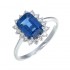 Bague Or Blanc 750°/°° Cyanite et Diamants